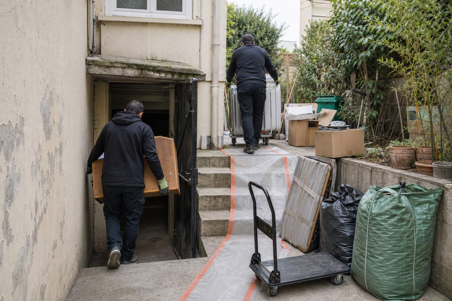 Pendant chantier de debarras maison et cave a Creteil
