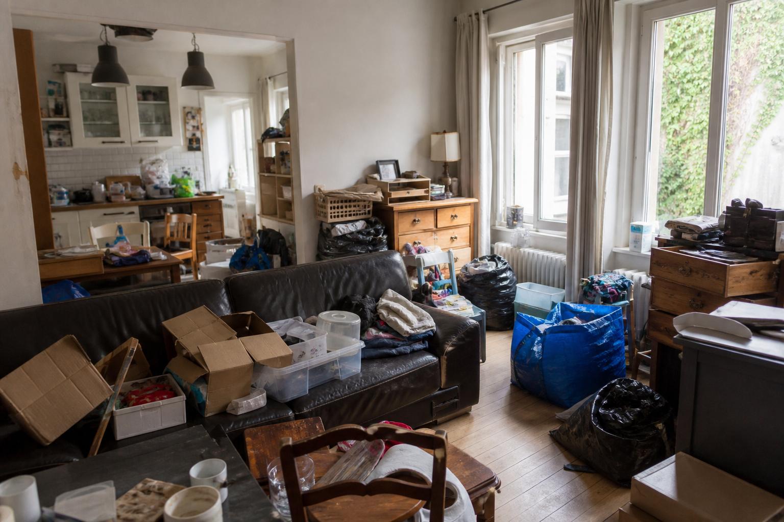 Avant chantier de debarras maison a Montreuil