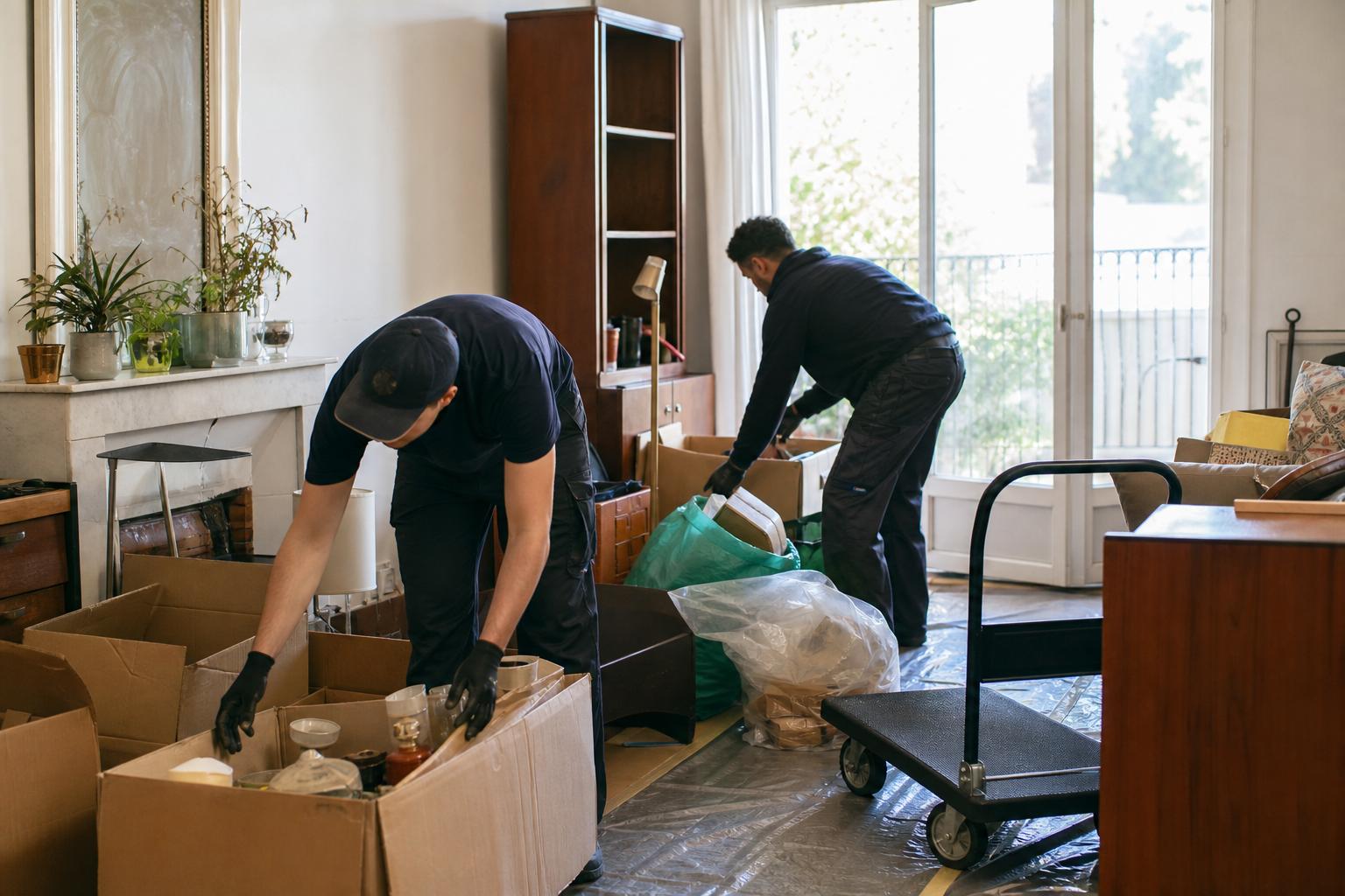 Tri pendant chantier de debarras maison a Montreuil