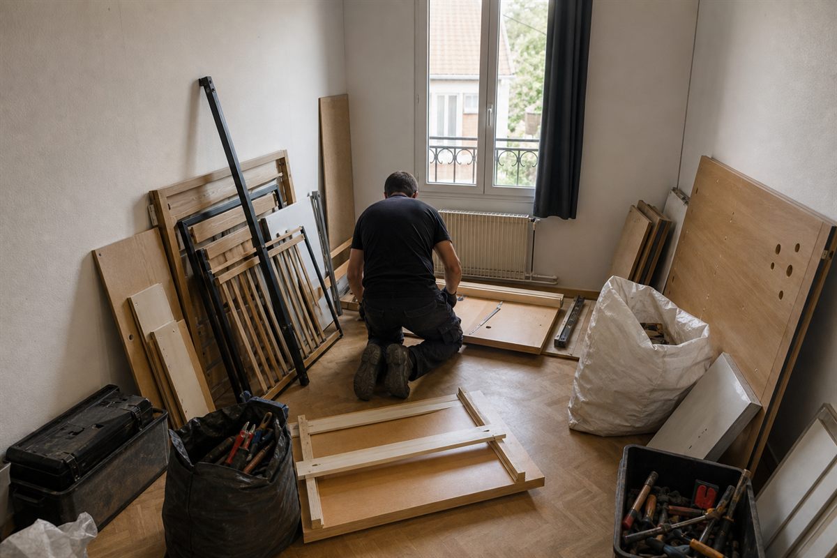 Avant chantier de debarras maison a Maisons-Alfort
