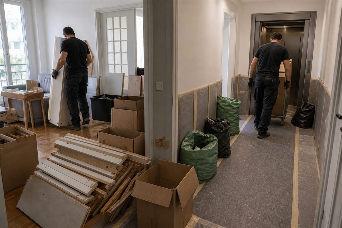 Avant chantier de debarras maison a Melun