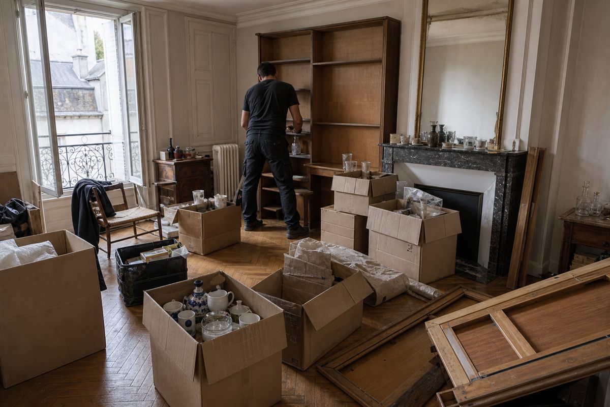 Avant chantier de debarras maison a Palaiseau