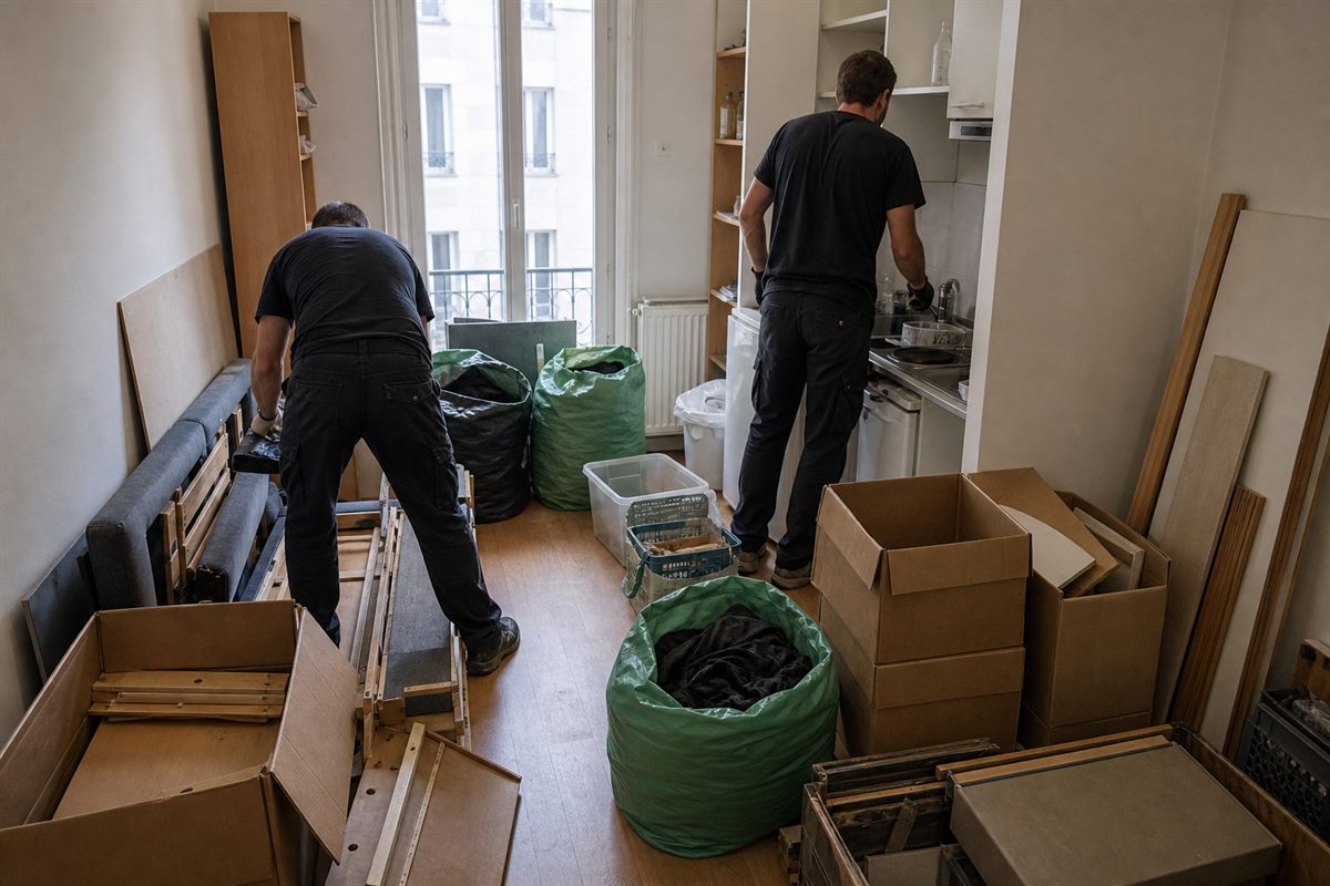 Avant chantier de debarras appartement a Pantin