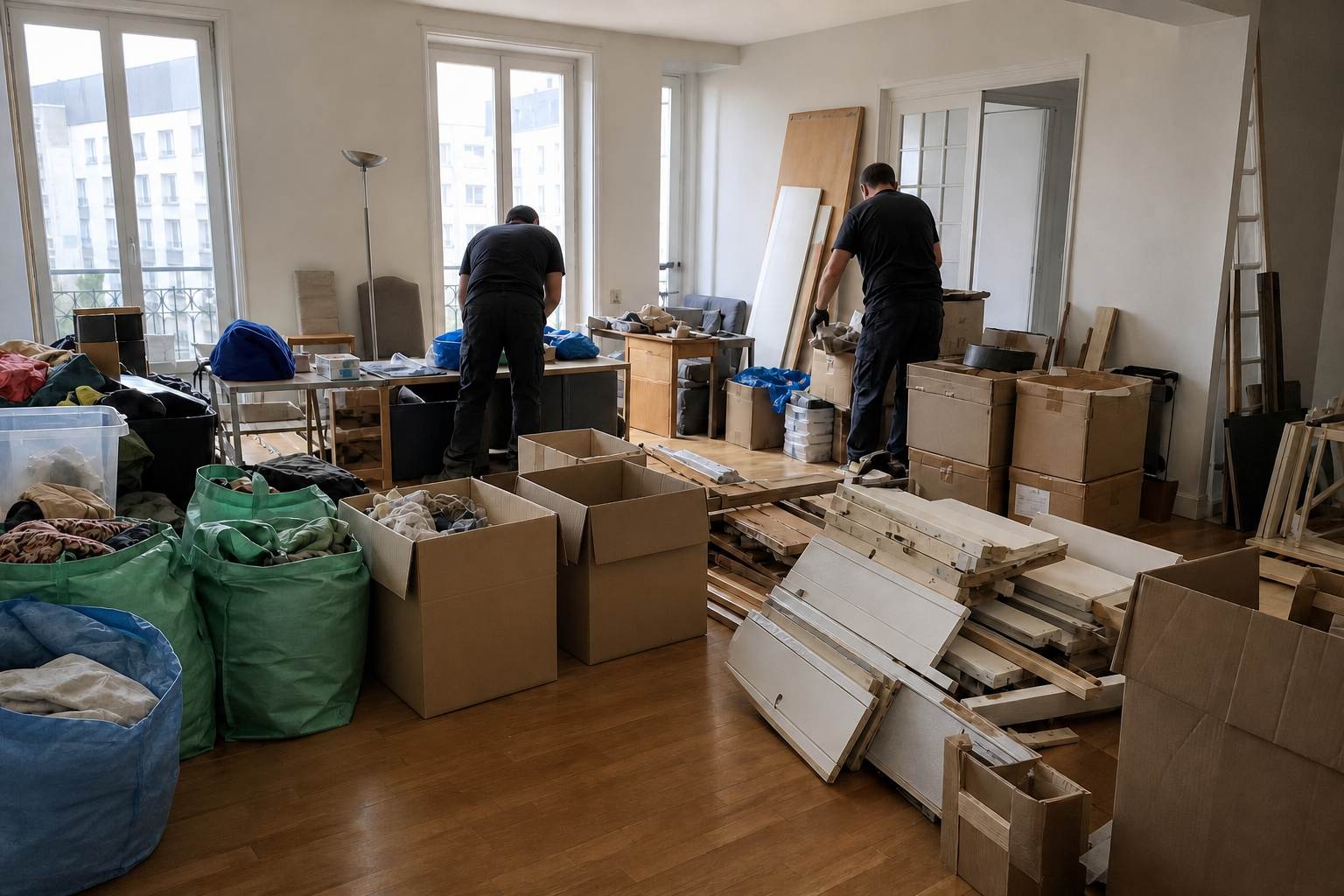 Pendant chantier de debarras paris 13