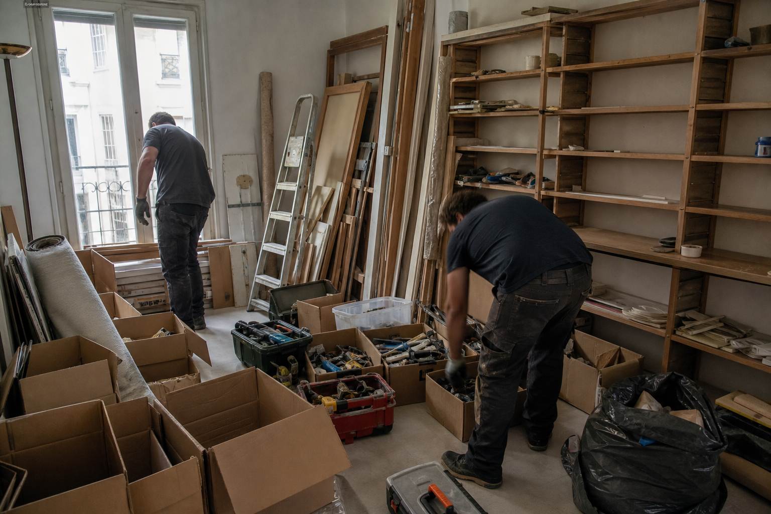 Pendant chantier de debarras paris 14