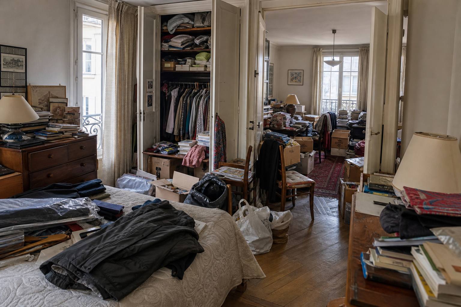 Avant chantier de debarras appartement familial a Paris 15