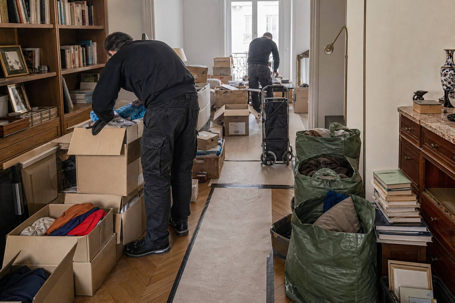 Pendant chantier de debarras appartement familial a Paris 15