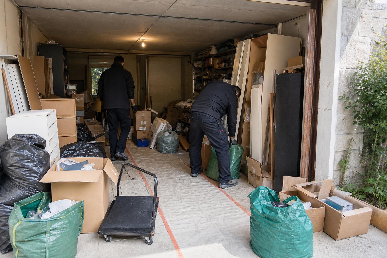 Tri pendant chantier de debarras pavillon a Argenteuil