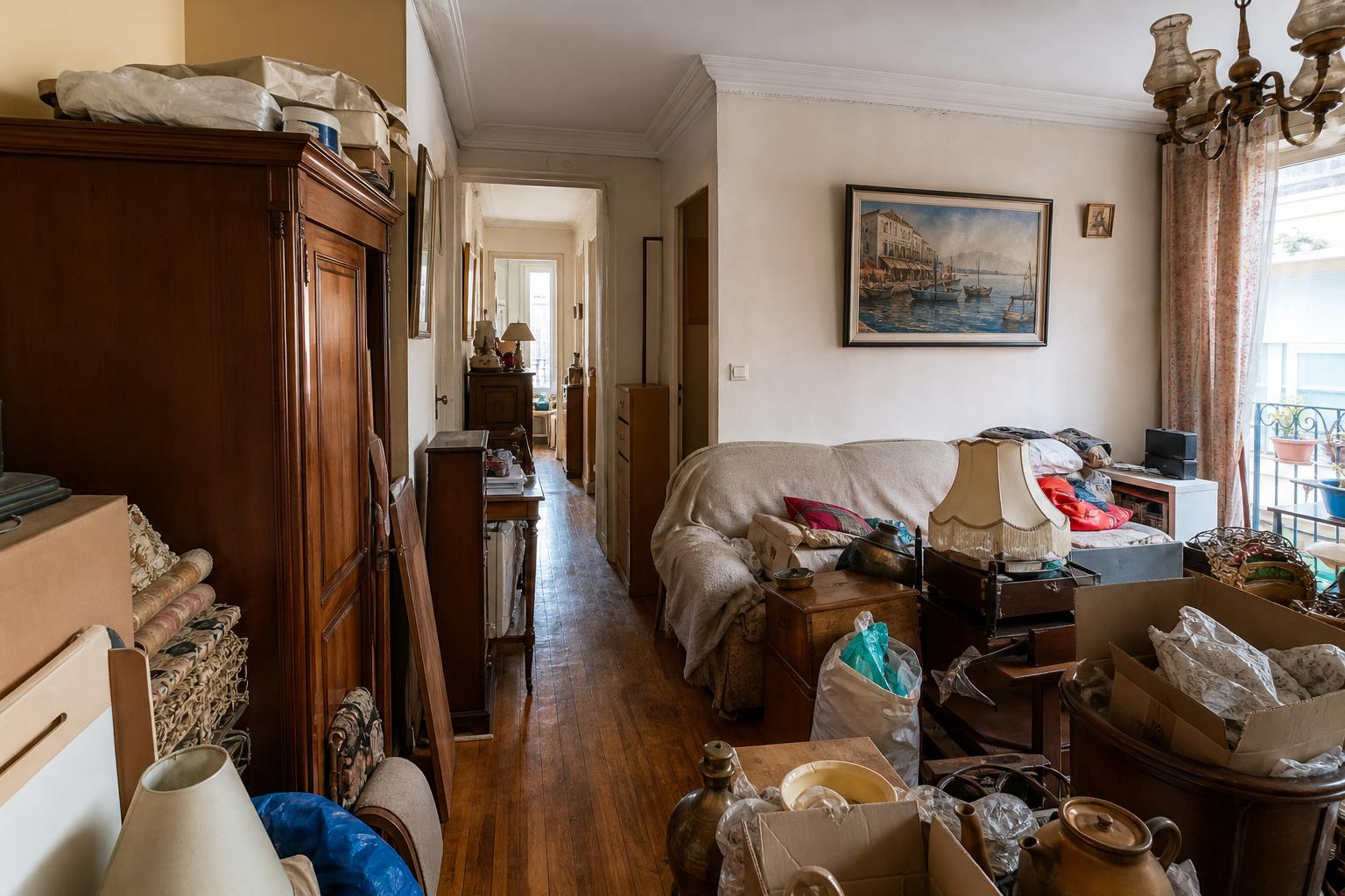 Avant chantier de debarras appartement familial a Saint-Denis